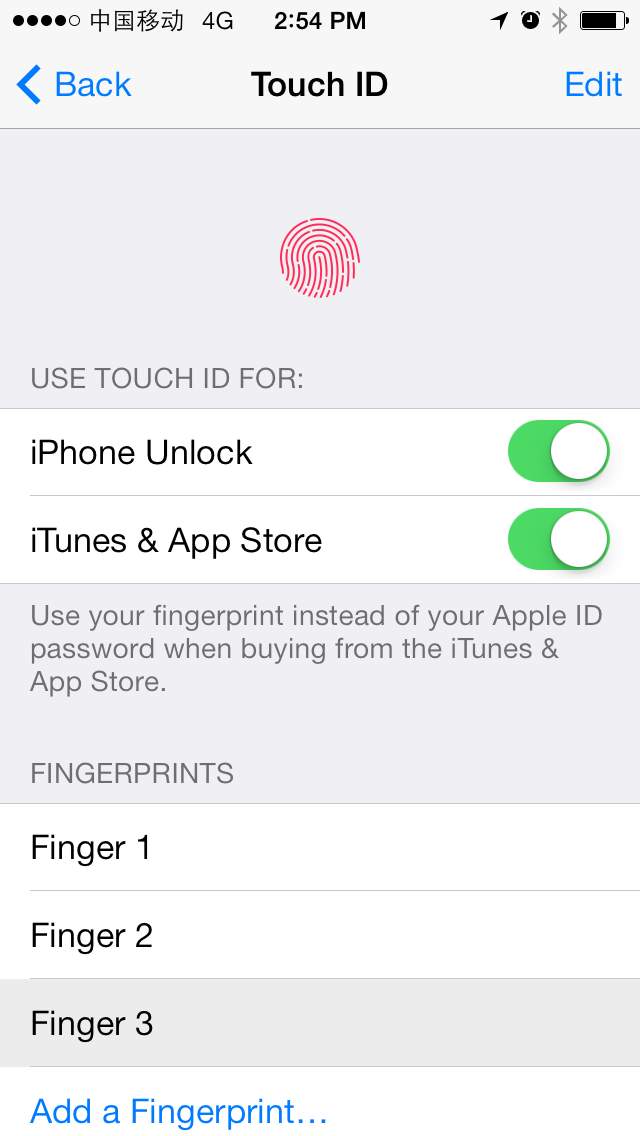 Fingerprints Setting